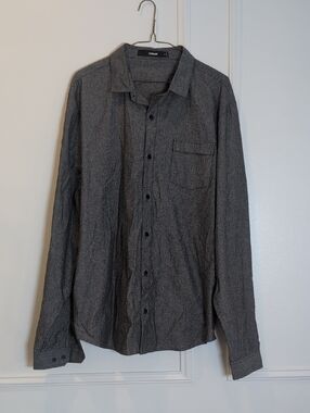 Comune Men’s Gray Long-Sleeve Casual Button-Down Shirt